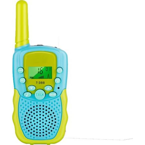 Talkie Walkie Enfants, Lampe de Poche LCD Rétro-éclairée, Cadeaux Jouets pour 3-12 Ans, Camping, Aventures Extérieures (1 Paire, Bleu-Vert) (1/4)