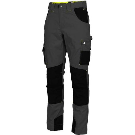 Pantalon de Travail Adam - Taille 40 - Gris/Noir - Résistant et Confortable - D-Work