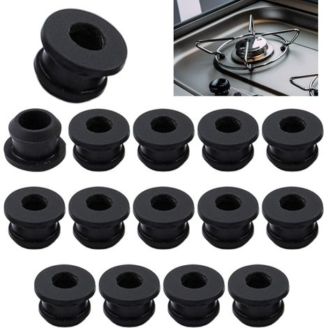 15 Pièces Embouts en Caoutchouc pour Supports de Casseroles avec Barres de 5mm, Pieds de Protection Antirouille, Bouchons en Caoutchouc pour RéChaud, Accessoires de Table de Cuisson pour Camping Car