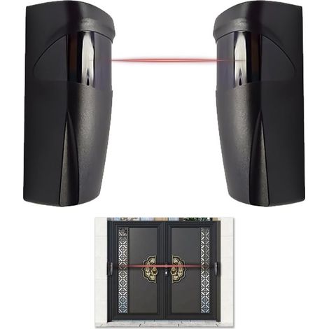 Carré Capteurs Infrarouges, 12 / 24V AC DC cellule photoélectrique infrarouge pour Porte Automatique et Garage, Détecteur de Mouvement de 20m, Compatible avec Systèmes d’Alarme de Sécurité et Garage (1/5)