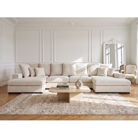Wohnlandschaft mit Schlaffunktion BENICIO Sofa in Stoff Flow Ecru (1/5)