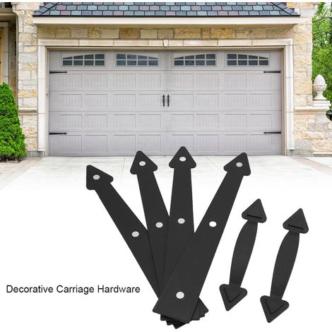 Kit de quincaillerie décorative pour porte de garage de style flèche : charnières et poignées (1/5)