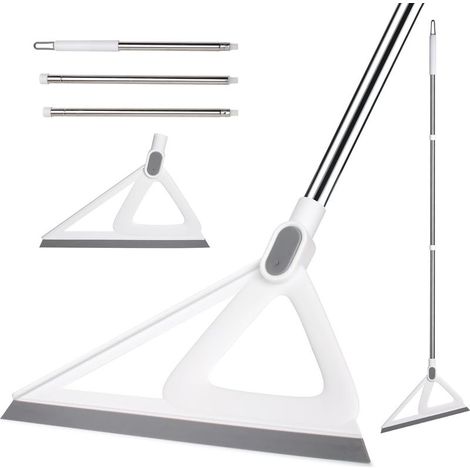 Balai multifonction en silicone, balai raclette pour balayer l'eau et les poils d'animaux, balai magique en caoutchouc (blanc) (1/5)