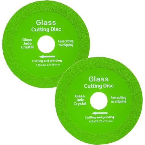 2 Pièces Disque Coupe Verre, Disque Diamant 125 Carrelage Disques à Tronçonner Diamant, Disques Carrelage pour Bouteille, Porcelaine, Jade, Granit, Verre(125 x 22,23mm) (1/5)