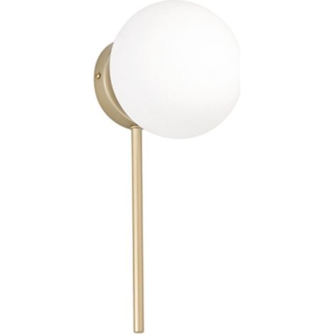 Applique D15 cm JEWEL in metallo Oro e diffusore in vetro soffiato Bianco satinato (1/3)