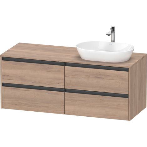 Duravit Ketho.2 plan de toilette sur console suspendu, découpe de