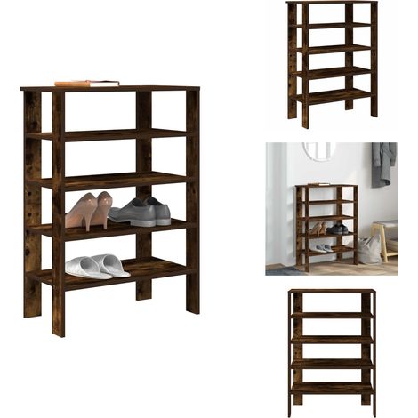 Schuhregal Räuchereiche 61x32x87,5 cm Holzwerkstoff - Schuhregal - Schuhregale - Schuhschrank - Schuhe Aufbewahrung (1/5)