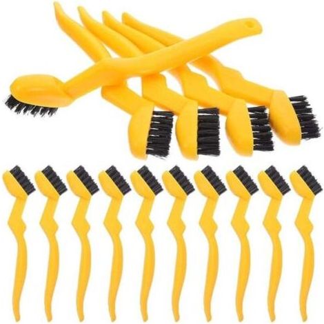 Lot de 30 Brosses Industrielles Miniatures en Nylon Jaune Brosse de Nettoyage pour Tuyaux Joints et Rainures Poignée Ergonomique Cuisine Salle de Bain et Barbecue Brosse de (1/4)