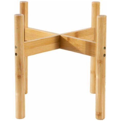 SEVIA Plateau de jardin en bambou pour plantes en pot, étagère en bois pour intérieur et extérieur, décoration simple, support à fleurs S - S LMLY (1/5)