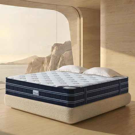 Matelas 90x200 cm - luxe - Anti-acariens - 7 Zones - Ressorts ensachés - Mémoire de forme - Coton de fibre aérobie - Ép 25cm (1/5)
