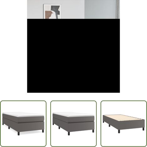 Kunstlederbett - Boxspringbettgestell Grau 90x200 cm Kunstleder (1/5)