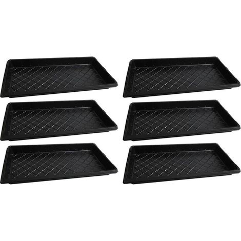 Lot de 6 plateaux de germination des plantes avec plaques de culture pour le jardinage, pour gérer la germination et l'entretien précoce des plantes (sans trous) 54x28cm (1/4)