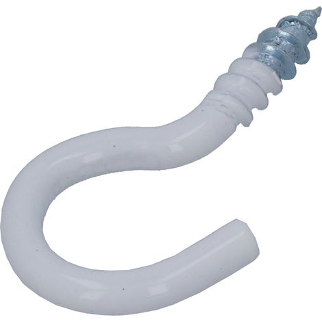 Suki Schraubhaken gebogen 40 x 3,0 x 15 x 9 mm, kunststoffbeschichtet, weiß K18