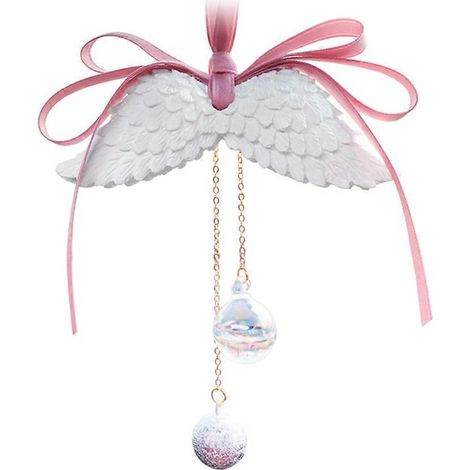 Pendentif désodorisant en forme d'aile d'ange pour rétroviseur de voiture (Jasmin)-11.5X5CM-White (1/2)