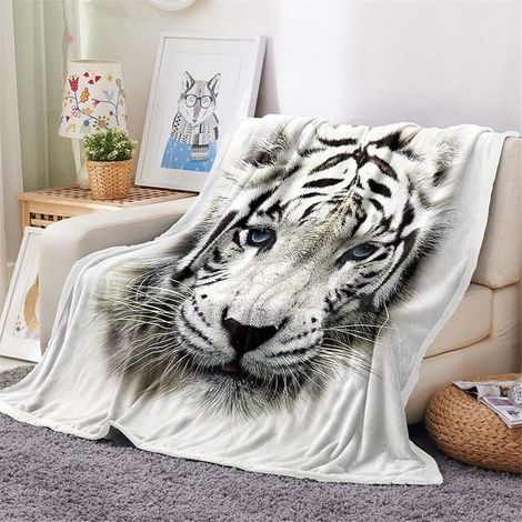 1 pièce Couverture Flanelle, Imprimé 3D Animal Couverture Microfibre Chaud et Légère pour Canapé, Lit ou Voyage (1/5)