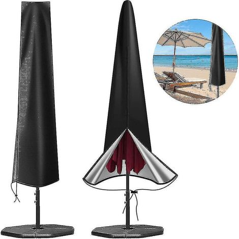 Housse de parasol de jardin en tissu Oxford 210D imperméable, housse de protection pour parasol de terrasse (1/5)