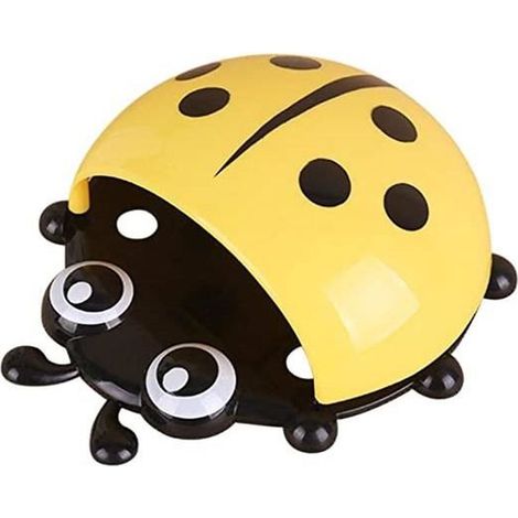 Porte-brosse à dents coccinelle pour enfants tasse de brosse à dents coccinelle porte-brosse à dents dessin animé mignon Jaune