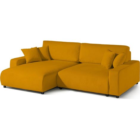 Ecksofa Samt 234x170x78 beige SOFIAMassivmoebel24 GmbH