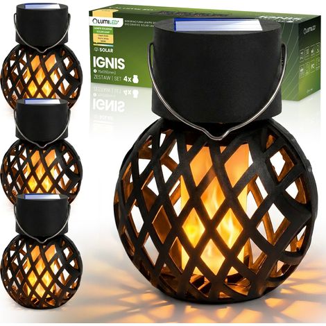 4x Lanterna a sfera LED solare da giardino IP44 1800K (1/5)
