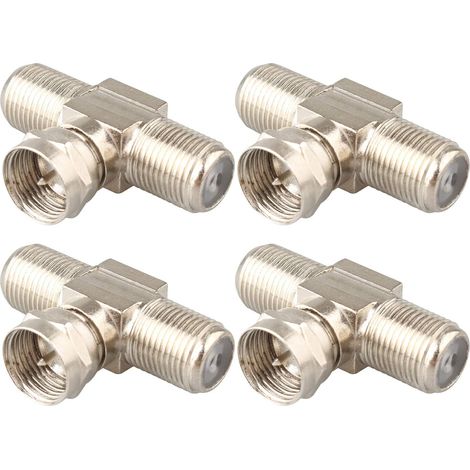 Lot de 4 Adaptateurs de Câble RG6 3 Voies Mâle vers 2 Femelles pour Coaxial Femelle F Connecteur de Câble Satellite D'antenne TV (1/5)