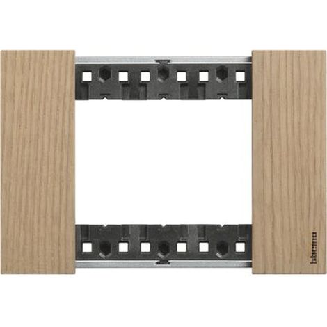 Living Now plaque chêne 3 modules BTICINO BTKA4803LM