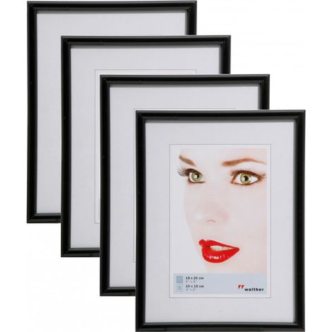 Lot de 4 cadres photos - Walther Galeria - 10 x 15 cm - Noir - Livraison gratuite