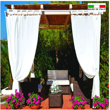 Tenda Per Gazebo Idrorepellente Con Bretelle Cm.140X270H. Bianca - bianca