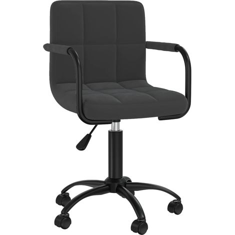 Chaise pivotante de salle à manger - Chaises à manger - Chaise de Bureau et de Salon Noir Velours BSRHS981058 (1/5)