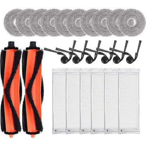 Accessoires compatibles avec Xiaomi S40 PRO/OV71GL : lingettes de nettoyage, brosse principale latérale, filtre HEPA de rechange pour aspirateur robot. (1/5)