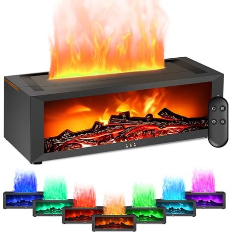 Diffuseur Huiles Essentielles Cheminée, Parfum Maison Flamme avec Télécommande, Lampes LED Avec Minuterie, Pour la Bureau Sport (1/5)