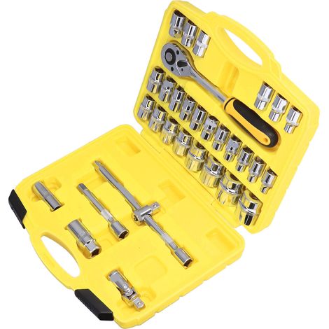 Coffret de 32 douilles à impact en acier CrV avec poignée convexe et miroir (1/5)