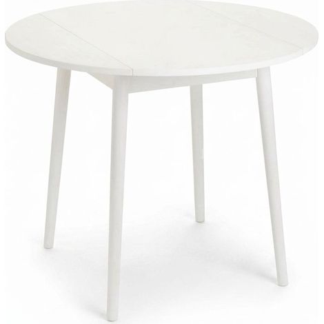Tavolo Pieghevole Salvaspazio Legno Pino Bianco Cucina Giardino 89x89x74 cm (1/5)