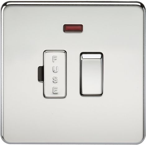 Éperon fusible sans vis 13 A avec Interrupteur Chrome Poli avec néon (1/3)