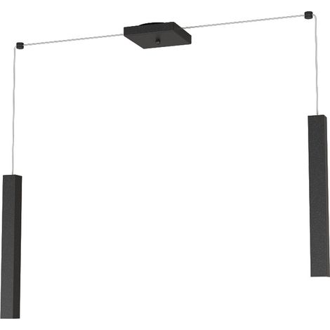 Sospensione Moderna Square Tube Metallo Nero 2 Luci Gu10 (1/4)