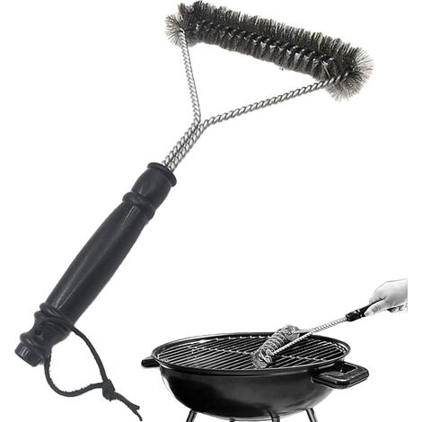 Brosse Barbecue Metallique, Brosse de Nettoyage pour Barbecue, Brosse pour Gril, 2 in 1 Stainless Steel Wire BBQ Brush (1/5)