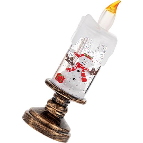1 lampe boule à neige LED, effet flottant réaliste, lampe de Noël, bougie sans flamme, boules de cristal (bonhomme de neige) (1/5)