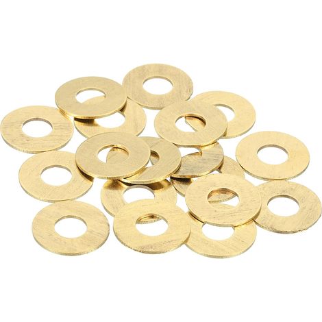 18Pcs Rondelle Métal Plate Laiton, Kit Rondelles Écrasables Cuivre M8 Assortiment, 8mm DI, 20mm DE, 1mm Épaisseur pour Boulons Vis Réparation Machinerie (1/5)