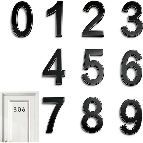 Modern Outdoor House Number Numbering Apartment Doors Door Sticker Address Numbers Plate and Mailbox (B) (1/5)