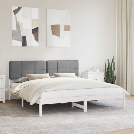 Bettgestell mit gepolstertem Kopfteil Schwarz 120 x 200 cm
