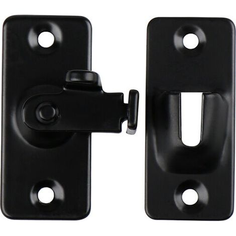 Petit verrou de porte Canggu à 90 degrés, verrou de porte à angle droit, verrou de porte coulissante, verrou de porte coulissante, loquet de porte à boucle(Noir) (1/5)