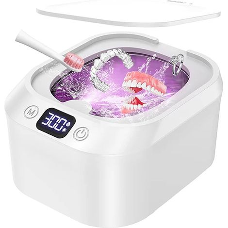 Nettoyeur à ultrasons, spécialement conçu pour le nettoyage des appareils orthodontiques et des bijoux, 46 kHz, 220 ml. (1/5)