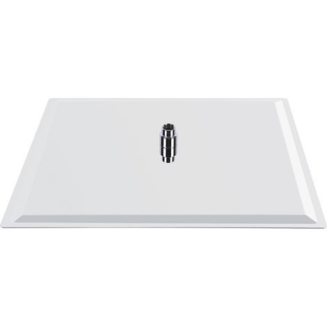 Modern 50cm (20in) square stainless steel shower head with rain effect, for bathroom. (1/5)