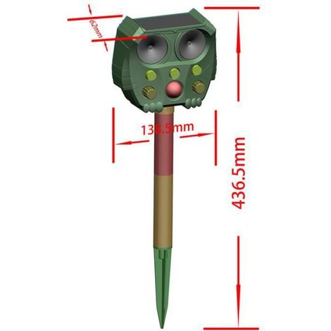 5W 5Hz Repulsif solaire a ultrasons, Anti nuisible a ultrasons solaire, Repulsif ultrason chat, chien, oiseaux solaire RC-529 (1/4)