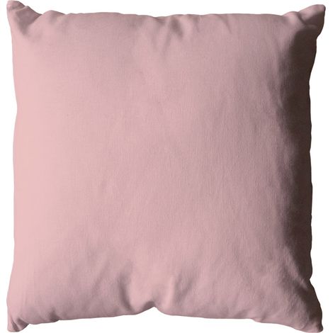 Coussin déhoussable 60 x 60 cm LOLA 100% coton coloris VIEUX ROSE