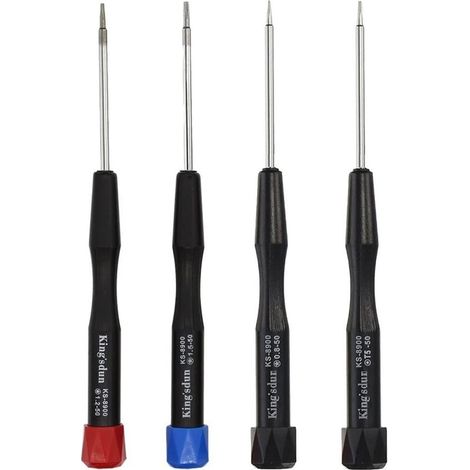 Lot de 4 tournevis pentalobe de précision P2 P5 P6 5 points 5 étoiles 0,8 mm, 1,2 mm et 1,5 mm ou Ts1 Ts4 Ts5 et Torx T5 pour 15 (1/5)