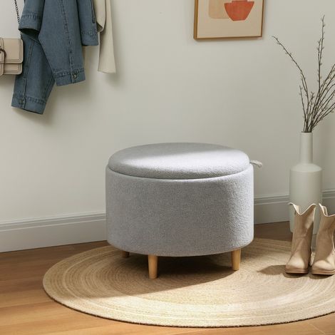 Puf con almacenaje tapa reversible poliéster 56 cm OKMYHOME (1/5)
