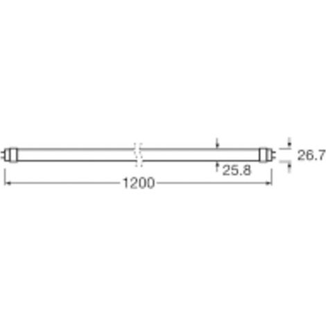 Tube LED OSRAM, T8, 1200 mm, G13, classe E, 15 W, 1800 lm, 4000 K