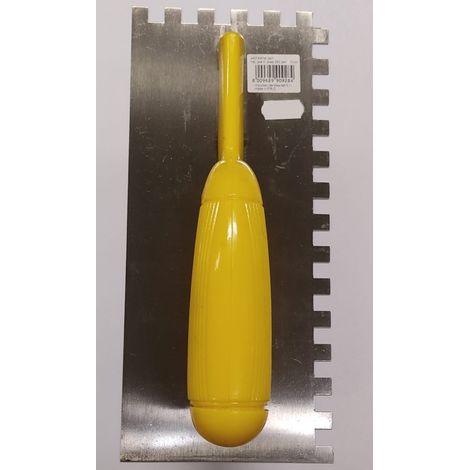 FRATTONE USA IN ACCIAIO CON MANICON INPLASTICA - 280MM CON DENTATURA 10MM - COLORE GIALLO (1/3)