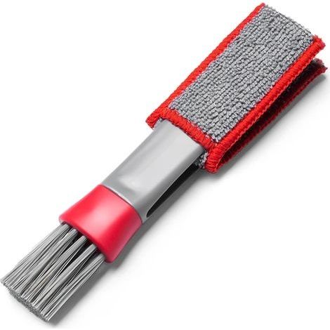 Outil de nettoyage de sortie de climatiseur de voiture Brosse anti-poussière multi-usages Accessoires de voiture Brosse multi-usages intérieure Brosse de nettoyage Rouge