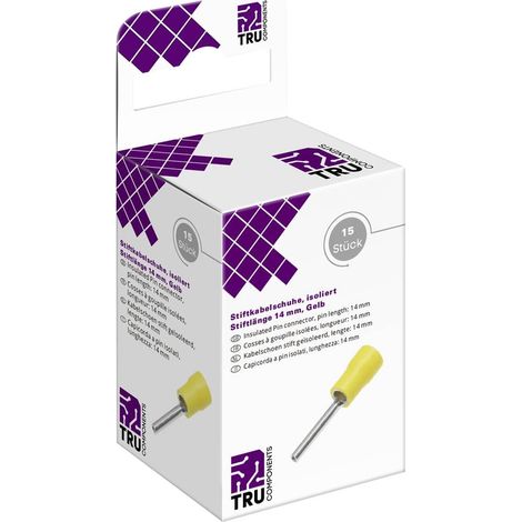 TRU COMPONENTS T2010C362 COSSE À EMBOUT 4.0 MM² 6.0 MM² PARTIELLEMENT ISOLÉ JAUNE 15 PC(S) (1/3)